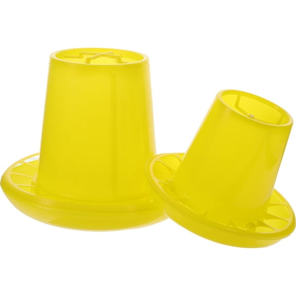 unbranded 2 Pcs Automatic Feeder for Chicken Feeding Food Groove Bowl Yellow