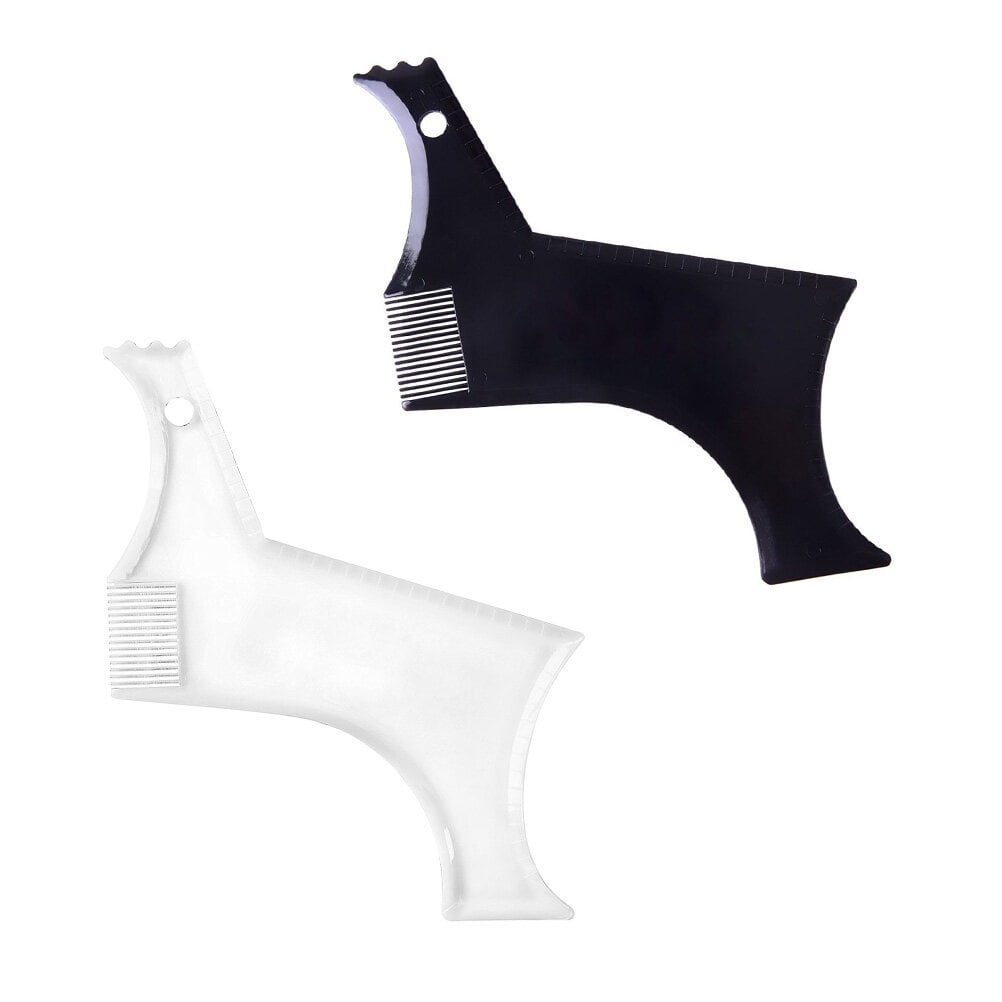 unbranded  2 Pcs Beard Styling Comb Shaping Tool Kit Guide for Men Combs Man Black