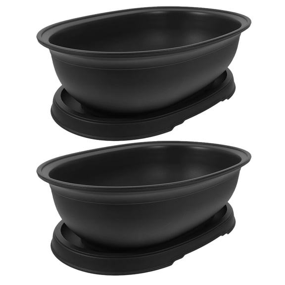 unbranded  2 Pcs Bonsai Pot Flower Succulent Planters Pots for Plants Dark Brown
