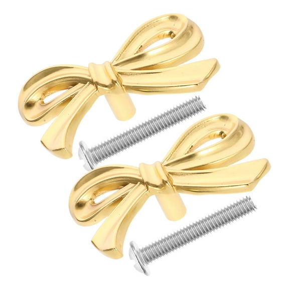 unbranded  2 Pcs Bow Handles for Cupboards Drawer Knobs Brass