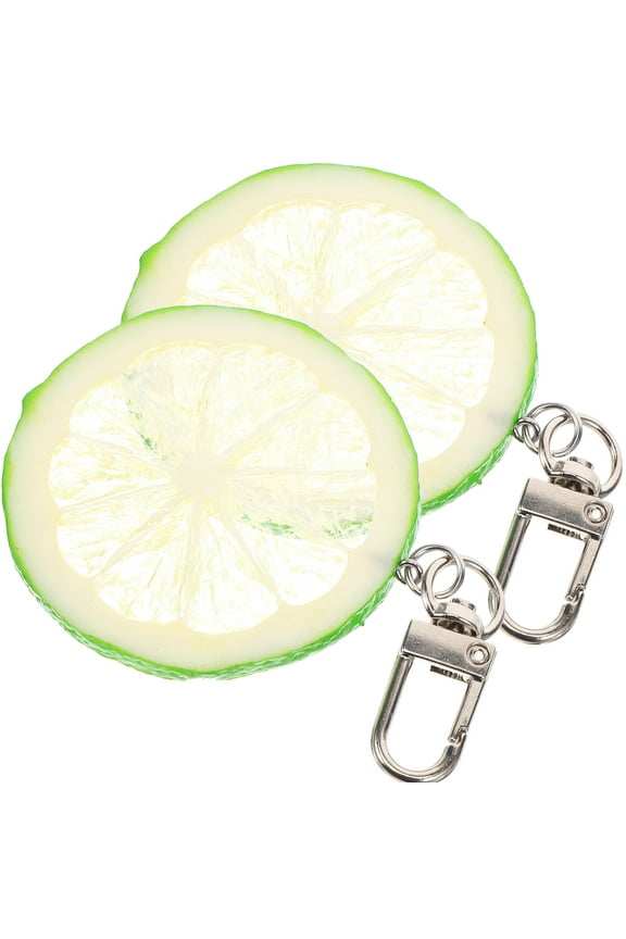 Slice Keychain, Multi-Color, Durable Metal and Plastic, Perfect for Decor, 2Pcs