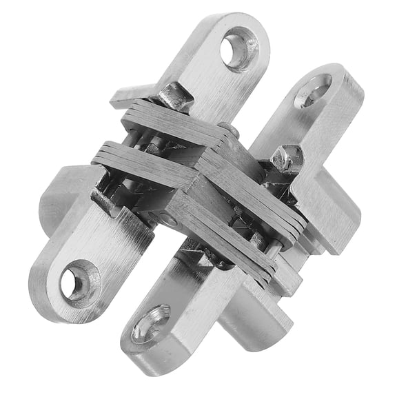 LITINKIMI 2Pcs Heavy Duty Invisible Door Hinges Plated Silver Finish Smooth Silent Operation
