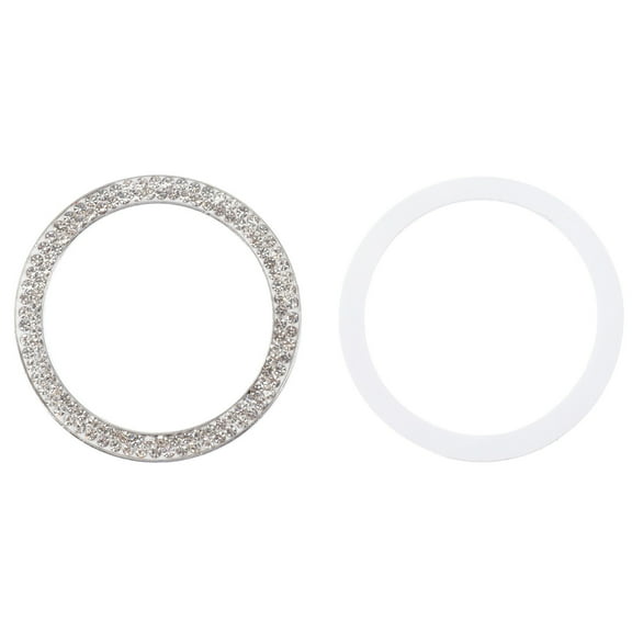 unbranded 2 Pcs Car Accessories Car Decorative Ring Start Engine Button 4X4X0.5CM White