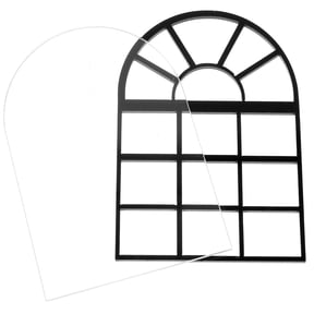 unbranded 2 Pcs Cathedral Wall Decor Fake Window Frame Garden Room Black