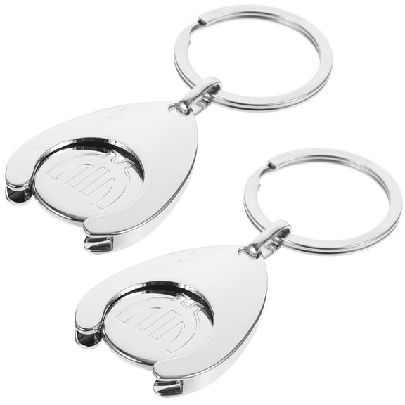 unbranded 2 Pcs Chains Reusable Token Compact Shopping Trolley Token Silver
