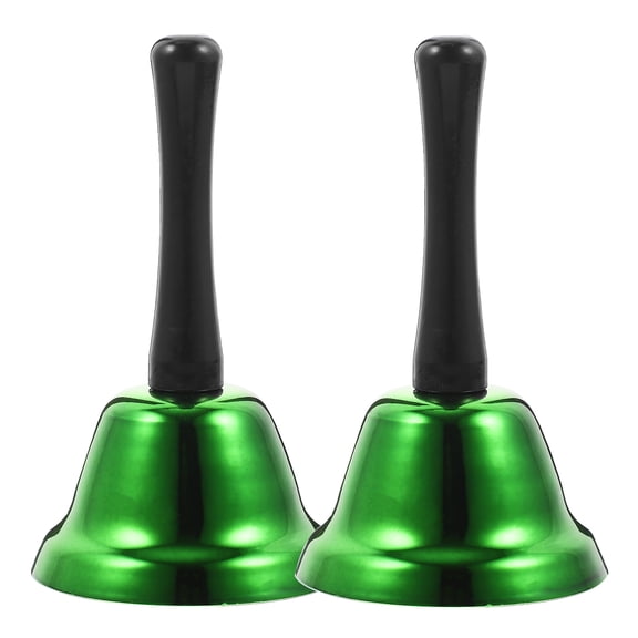 OATIPHO 2Pcs Small Hand Bell Iron Green for Christmas Dinner Service