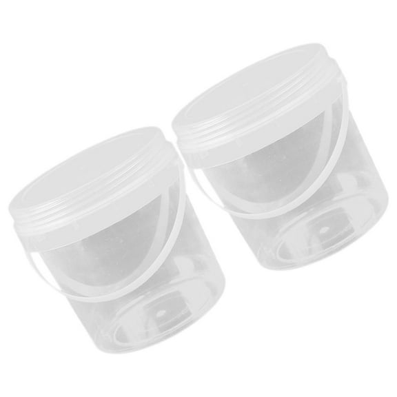 unbranded  2 Pcs Cleaning Bucket Food Container with Lid Honey Transparent