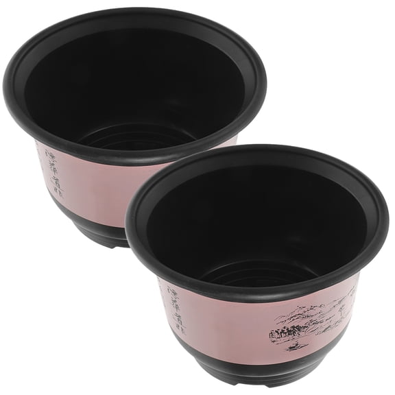 unbranded 2 Pcs Flowerpot Cactus Planter Tray Floral Containers Pots for Plants Indoor Black