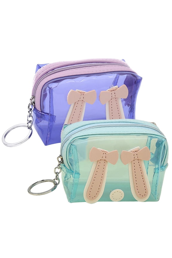 2 Pcs Coin Storage Bag Mini Backpack Purse Clear Key Student