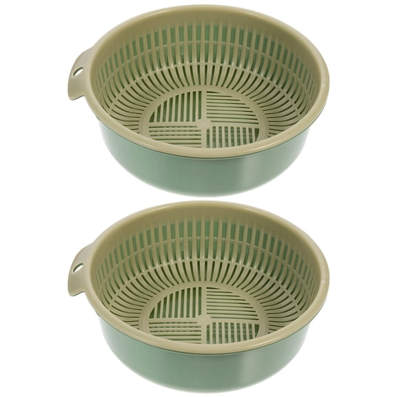 unbranded 2 Pcs Double Sink Two Tier Drainer Basket Simple Style Hanging Hole Design