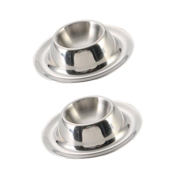 unbranded 2 Pcs Egg Cup Plate Stainless Base Portable Holder Easter