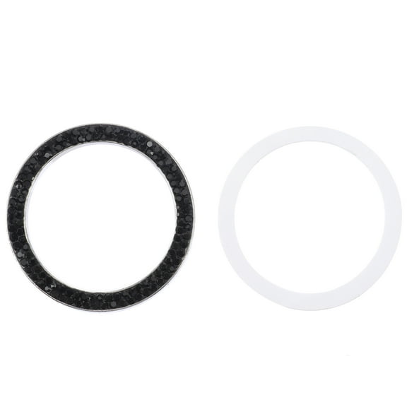 unbranded 2 Pcs Engine Sparkle Car Ignition Decorative Ring Start Button Decoration