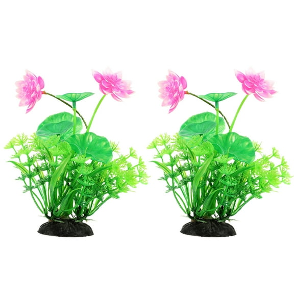 Betta Fish Tank Decoration with Lifelike Green Plastic Plant for DIY Use 2pcs
