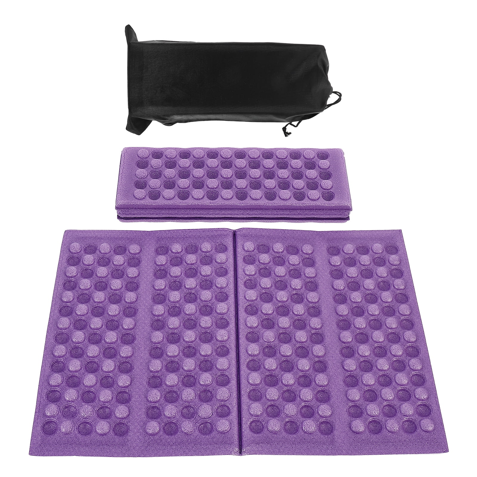 unbranded 2 Pcs Mattress Foldable Foam Cushion Hiking Ground Mat Child 38X27X1.5CM Purple