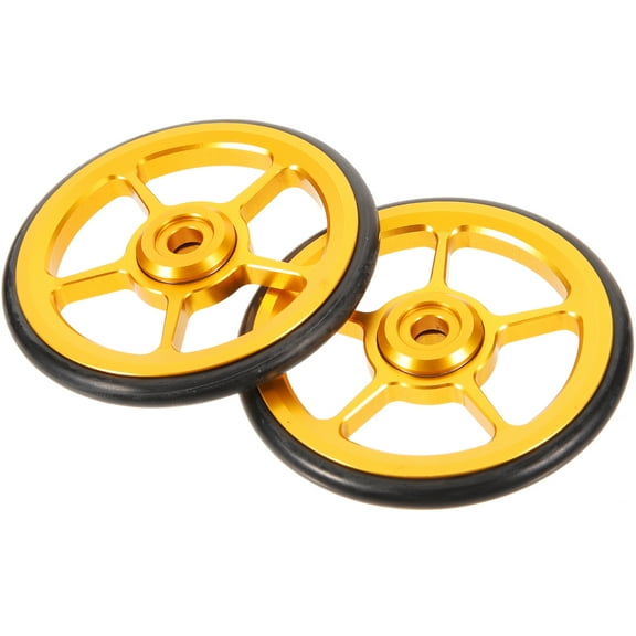 FUEENIRVA Golden Plastic Wheel For Bike 2Pcs 2.6x2.6in