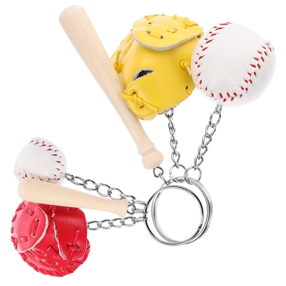 2pcs Hanging Keychains Delicate Key Chains Decorative Baseball Keychains Bag Accessory
