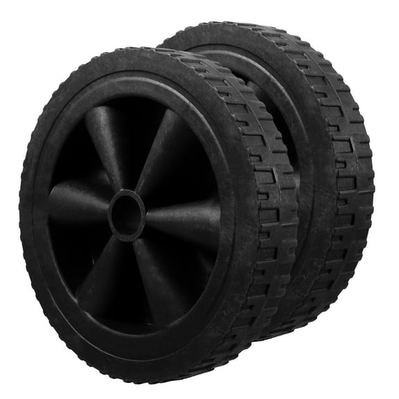 OUNONA 2-Pack 8.8 Inch Heavy Duty Black Plastic Grill Wheels Replacement Parts Universal Gas BBQ Caster Spare Wheels for Grill Repair