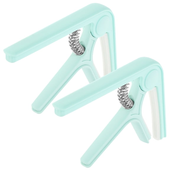 HOOWIFFY Capo for Guitar Green Plastic Suitable for Folk Guitar and Ukulele 2Pcs