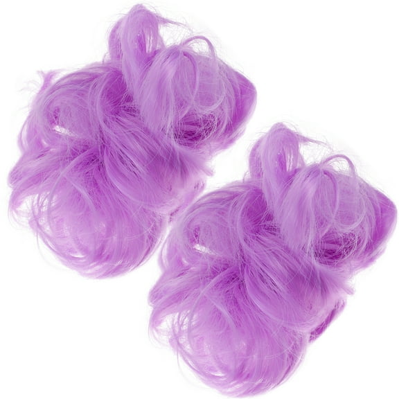 KALLORY Comfortable Wear Hair Bun Scrunchies Silk 2Pcs 5.1x5.1x1.6In