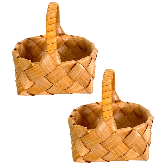 Set of 2 Wooden Flower Basket Handles, Rustic Country Style Replacement Parts for Crafting, Projects, and Home Decor Accents