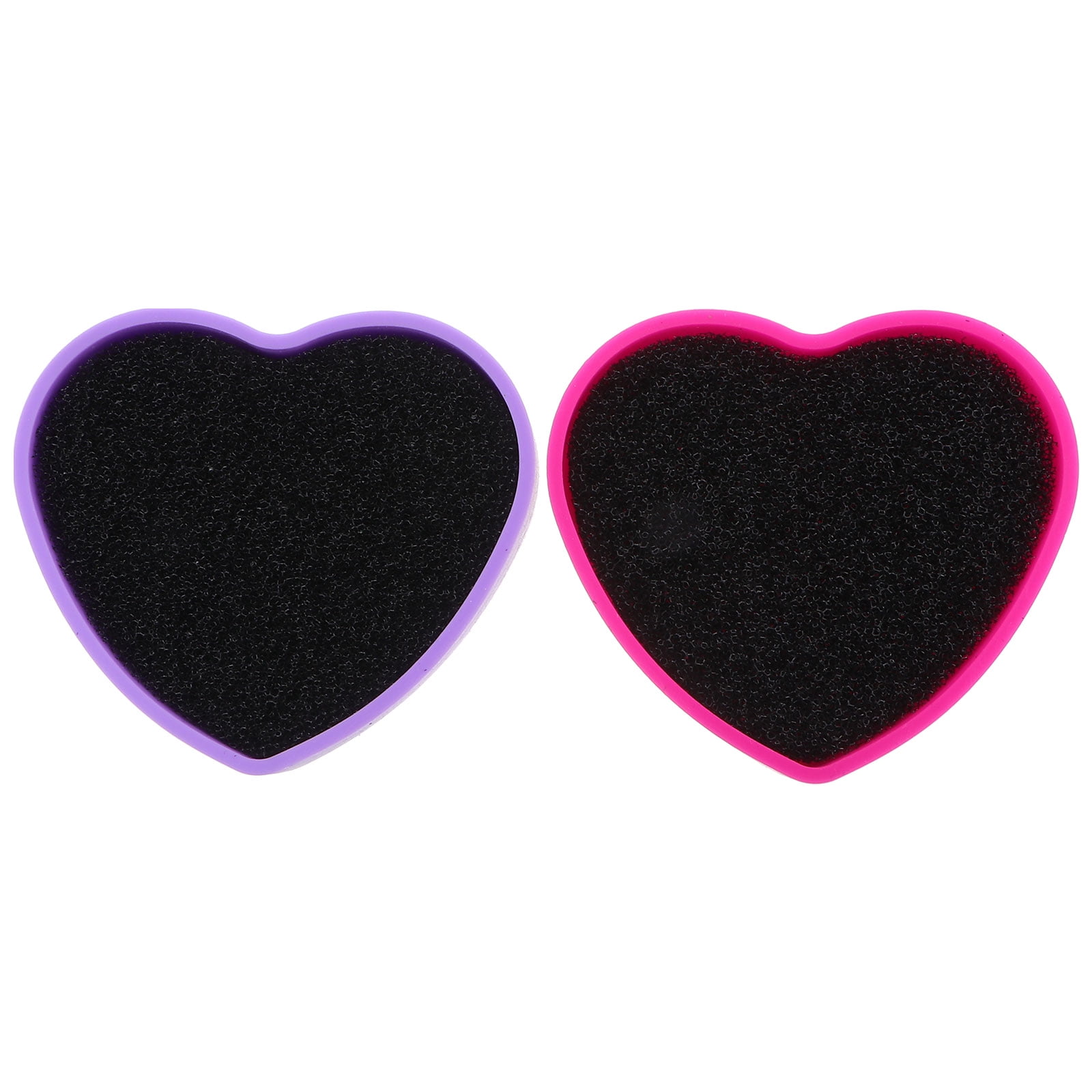 unbranded 2 Pcs Heart Shaped Silicone Brush Case Face Makeup Cleaner Automatic Sponge Mirror