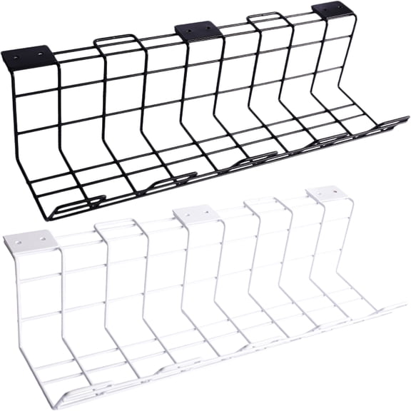 OHOIOLLA 2Pcs Under Desk Wire Management Basket for Power Adapters and Cables Assorted Color
