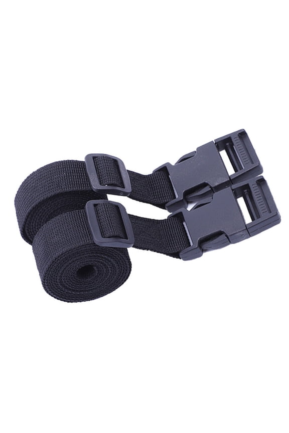 2 Pcs Hold Buckle Belt Luggage Tie Straps Travel 140x2.5cm Black