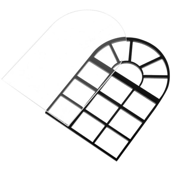 unbranded 2 Pcs Home DIY Window Model Faux Window Decor 7.1x5.6cm Black