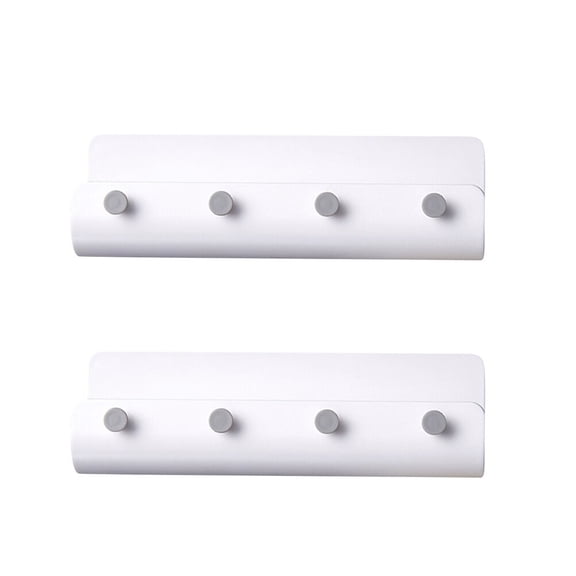 unbranded 2 Pcs Hook up Wall Organizer Home Hanging Hooks Rack 21.8x6.8cm White