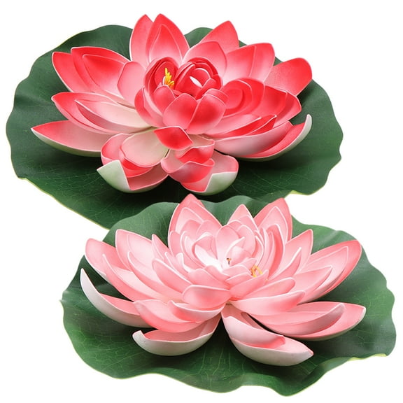unbranded 2 Pcs Lily Pad for Pool Artificial Lotus Flowers Garden Pond Decoration