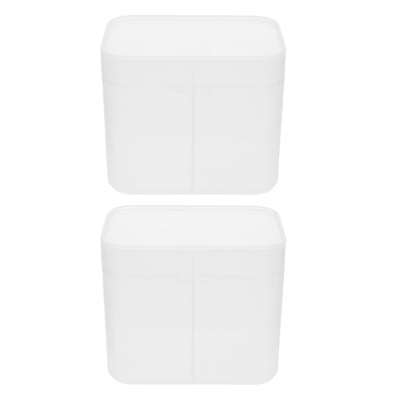 WHAMVOX Transparent ABS Storage Box for Cotton Pads and Nail Tools Small Items Organizer Desktop Use 2 Pieces