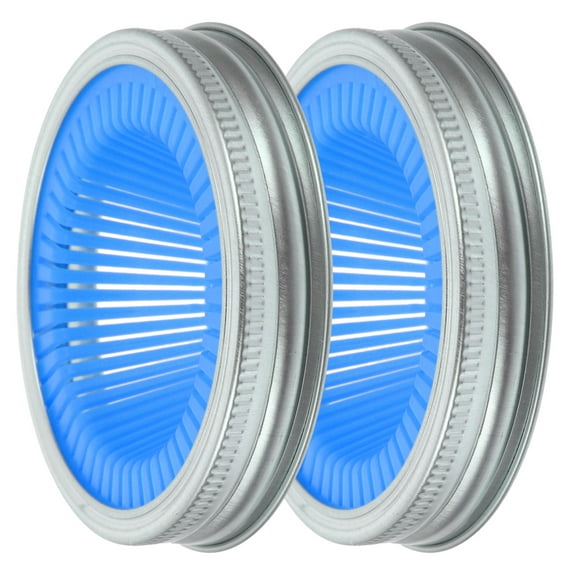 unbranded 2 Pcs Jar Lids Jar Lid Jar Strainer Lid Mesh Strainer Perculators Blue