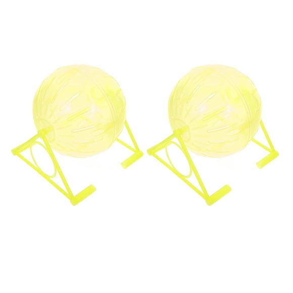 Yellow Hamster Exercise Balls for Pet Use Small Animal Running Toys 2 Pieces