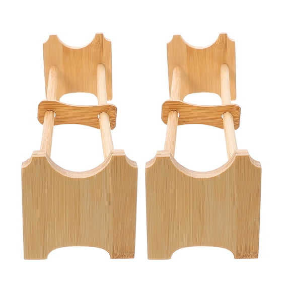 YSNOOWE 2-Pack Wooden Cup Drying Rack Set, Practical Teacup Holders for Kitchen, Dining, and Reception Room Use
