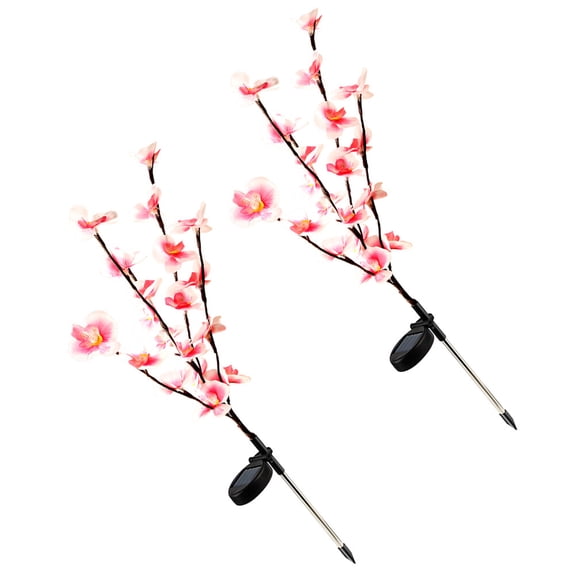 HOOWIFFY Landscape Lighting Solar Solar Orchid Flower Light Pink 2Pcs For Driveway Courtyards
