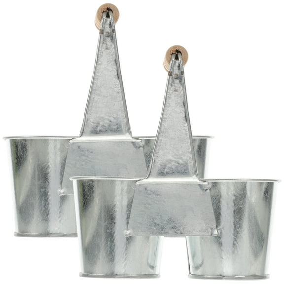 unbranded  2 Pcs Plant Decor Flower Arrangement Container Double Barrel Tin Pot