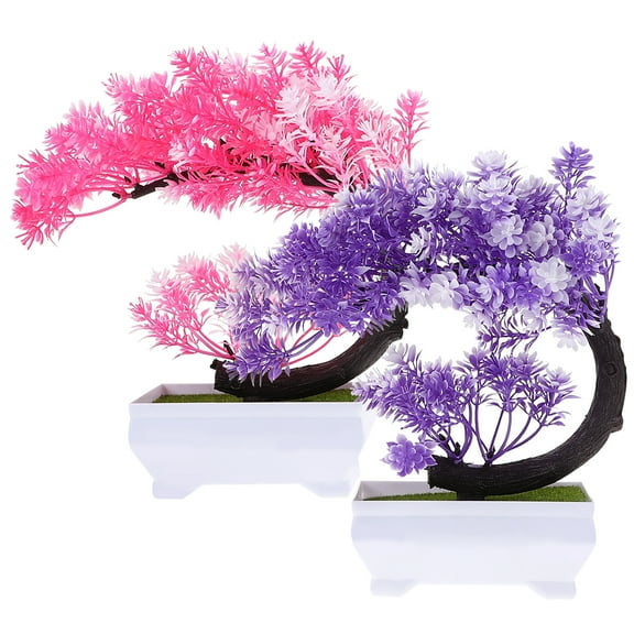 unbranded 2 Pcs Realistic Fake Plants Bonsai Tree Kit Wisteria Peonies