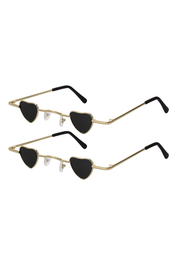 Heart Shaped Sunglasses For Teens Daily Wear 2Pcs 5.5x5.5x1In
