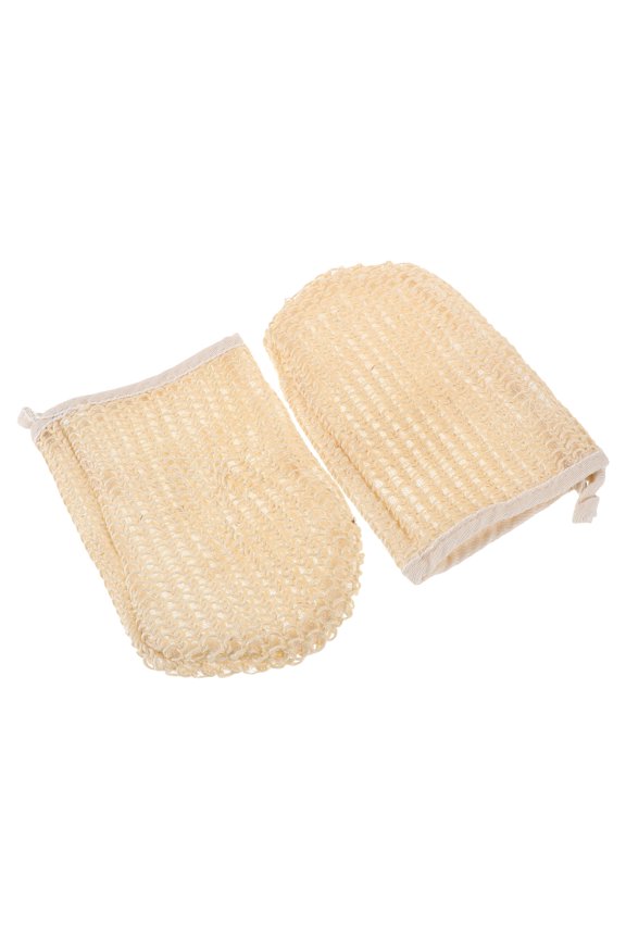 unbranded 2 Pcs Small Gloves Bath for Men Washer Kit Men's Shower Gel Man Beige