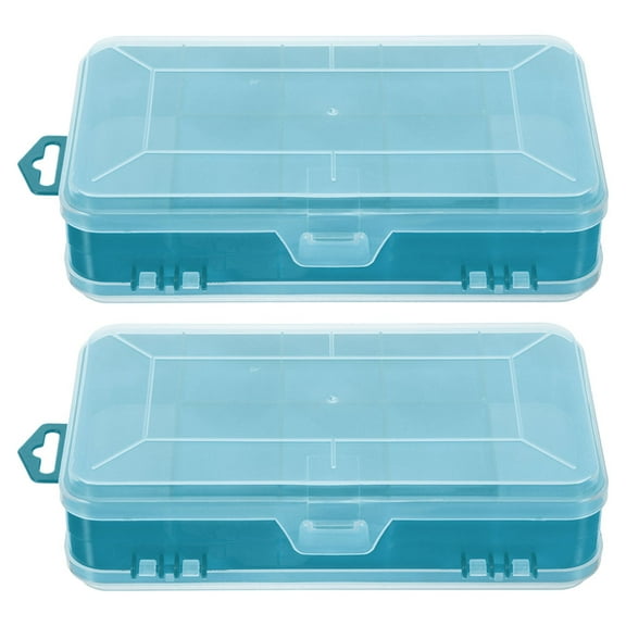 TOYMYTOY 2Pcs Small Parts Organizer Box Green Plastic Double Sided Hardware Storage Container