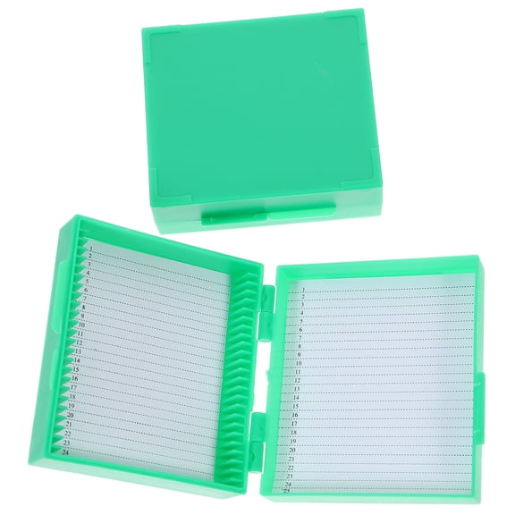 unbranded 2 Pcs Small Shelving Unit Storage Bins with Lids Microscope Slides for Kids Child