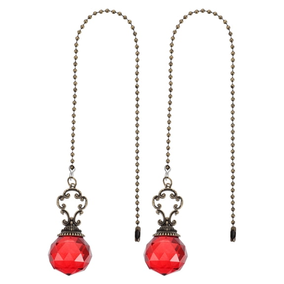COSMOBETTY Crystal Light Pull Cord Handle Home Decor 2Pcs 2.4x1.4x1.4in