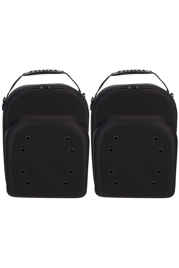 2-Pack Black Baseball Cap Travel Cases with EVA Material, Stylish and Protective Storage Solution