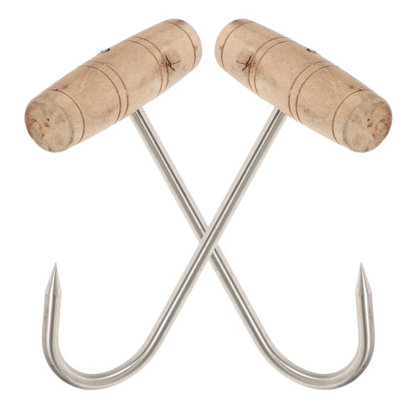 unbranded 2 Pcs T Hooks for Hanging Meat Processing Magnetic Hay Bacon