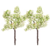 KHBUAB Chic Assorted Color Metal Wire Tree Figurines for Garden Decoration 2Pcs