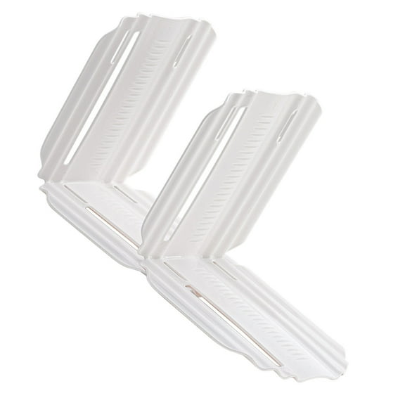 unbranded 2 Pcs Telescopic Divider Depth Shelf Dividers Outlet Cube Bins Expandable Drawer White