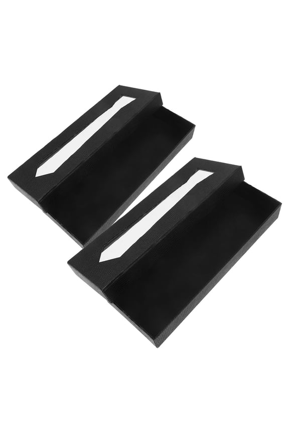 2 Pcs Tie Travel Case for Men Gift Wrapping Boxes Man Black