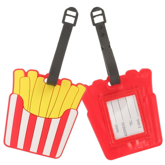 2pcs French Fries Luggage Tags Women Suitcase Tags ID Identifier Luggage Tags