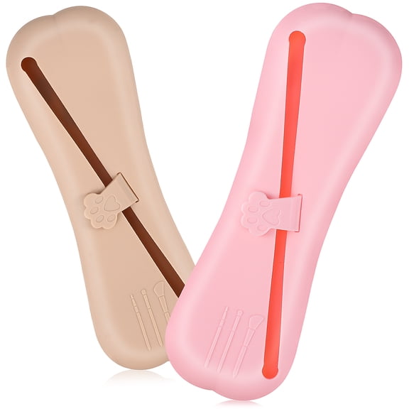 unbranded 2 Pcs Makeup Brush Organizer Holder Pouch Travel Case Mascara