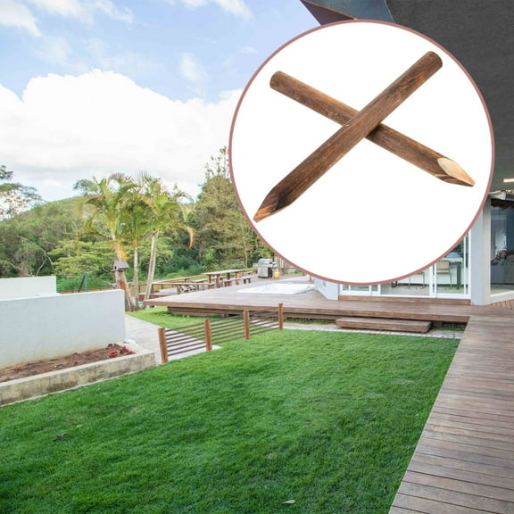 PAMINGONO Garden Borders Edging Brown Wood 2Set